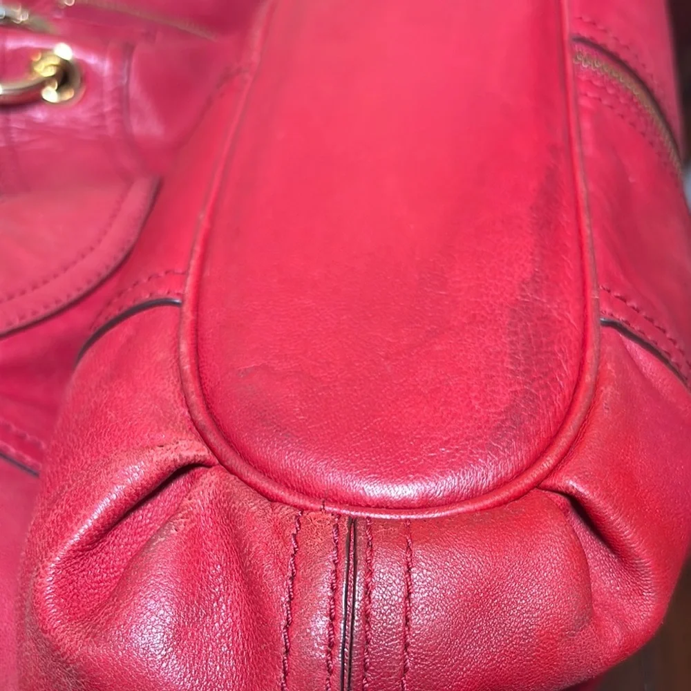 MICHAEL Michael Kors Red Leather Hobo Shoulder Bag